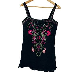 Picasso Style Black Embroidered Jeans Size M Good Condition